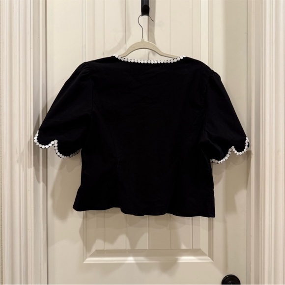 Maeve Scoop-Neck Lace-Trim Blouse - Picture 5 of 8